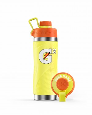 Gatorade Gx Stainless Steel Bottle Bundle 32oz Neon Yellow | IM8421307