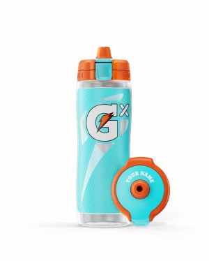 Gatorade Gx Water Bottle Bundle 30oz Neon Blue | VZ8235076